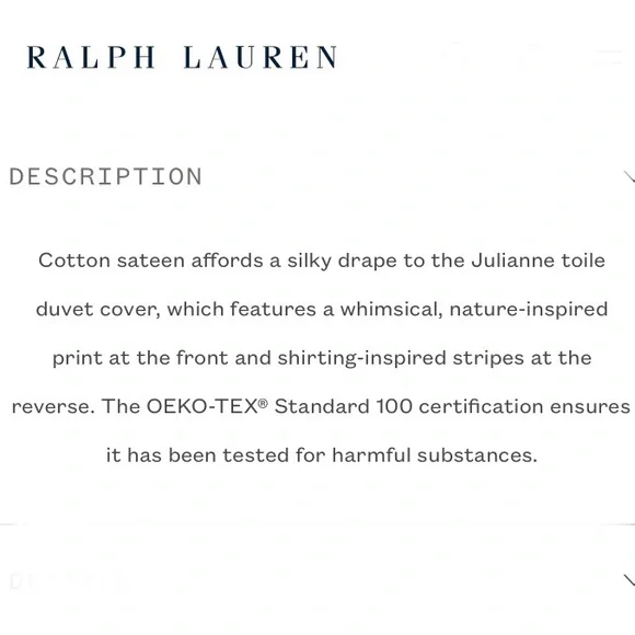 NWOT Lauren Ralph Lauren Julianne Duvet Set King, Sage